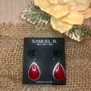 SAMUEL B. Coral Teardrop Earrings
